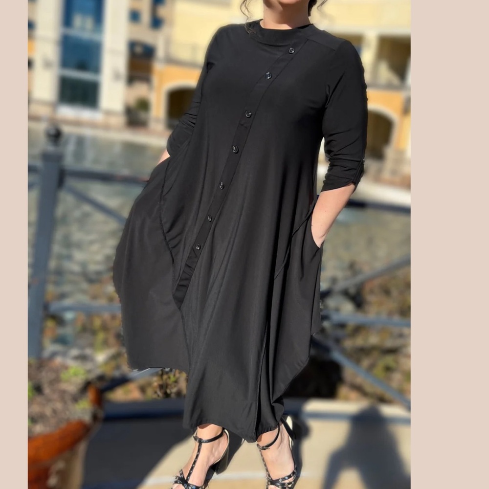 ZADIE B’S Black Button Dress